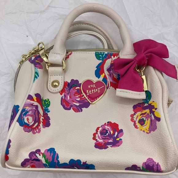 Betsey Johnson Cream Satchel with Floral Design - Picture 7 of 7